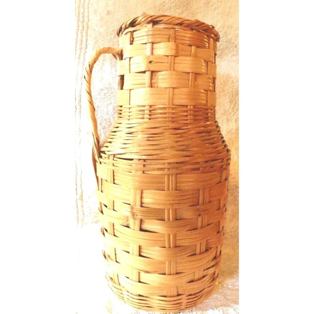 Vintage‎ Wicker Umbrella Basket Woven Basket Retro Art Deco
